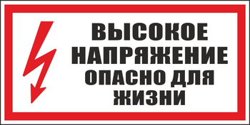 S19 высокое напряжение. опасно для жизни (пластик, 300х150 мм) - Знаки безопасности - Вспомогательные таблички - Магазин охраны труда ИЗО Стиль